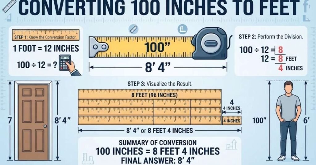 Converting 100 Inches to Feet