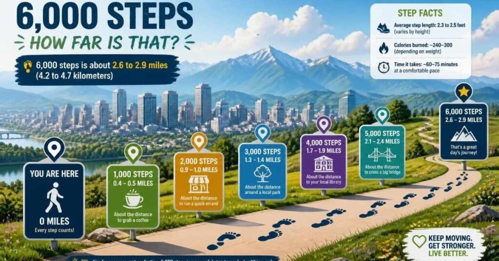 Distance Comparison for 6,000 Steps (miles)