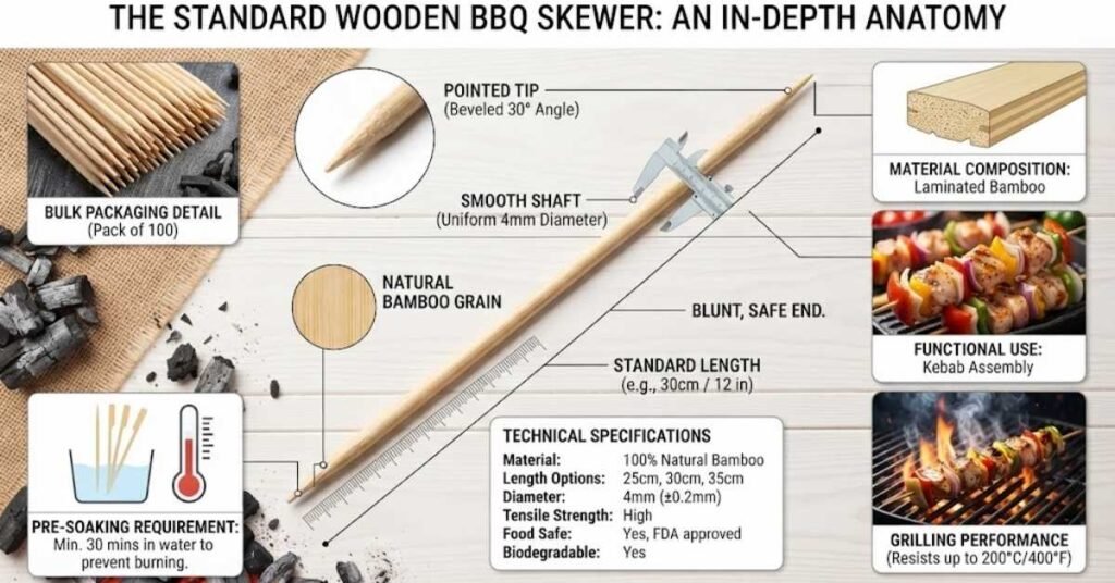 Standard Wooden BBQ Skewer