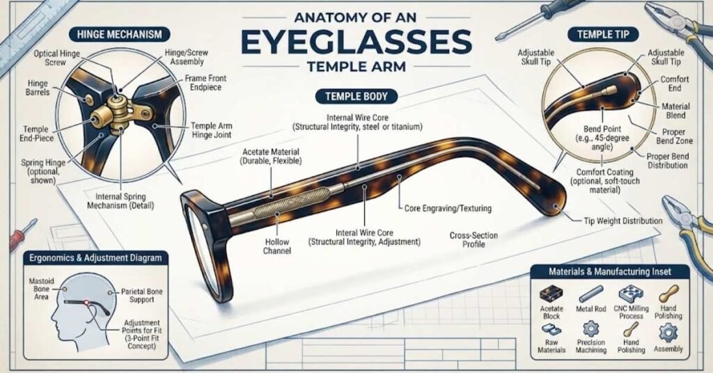 Eyeglasses Temple Arm