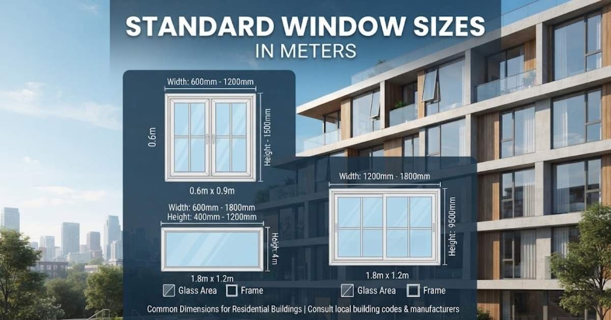 standard window size in meters